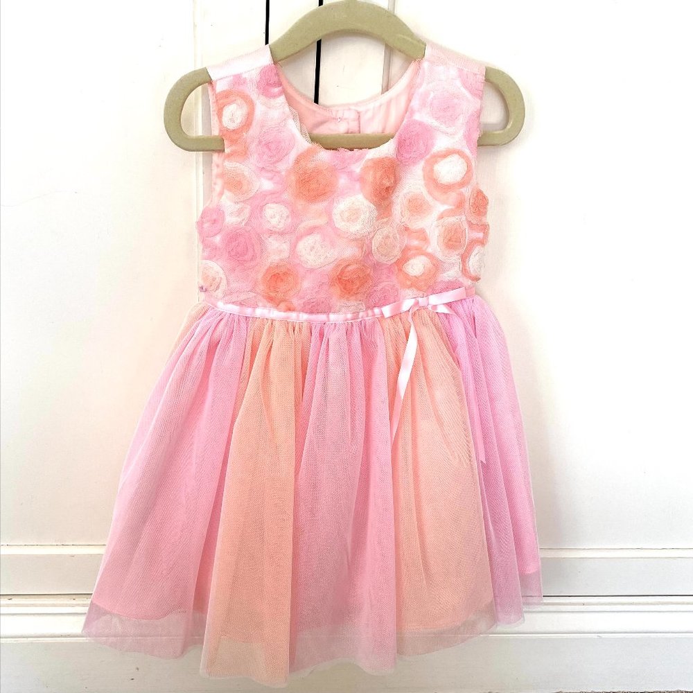 Toddler Easter Dress -- Pink and Peach Tulle Dress
